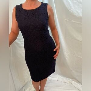 Liz Claiborne, Soft Lace/Embroidered Dress, Navy